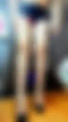 On my knees, lick my legs and heels.