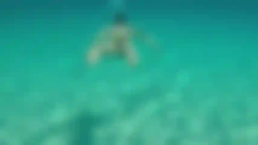 Swimming in crystal clear waters with my junk out. :P