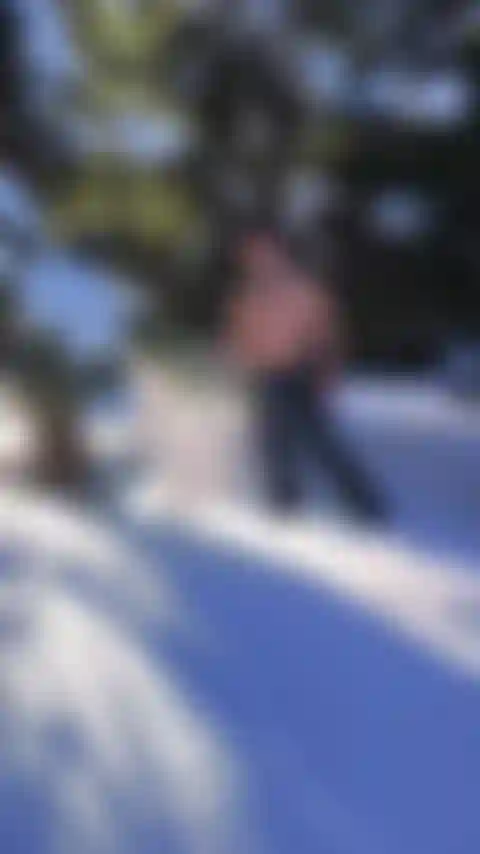 Apenas brincando de topless na neve.