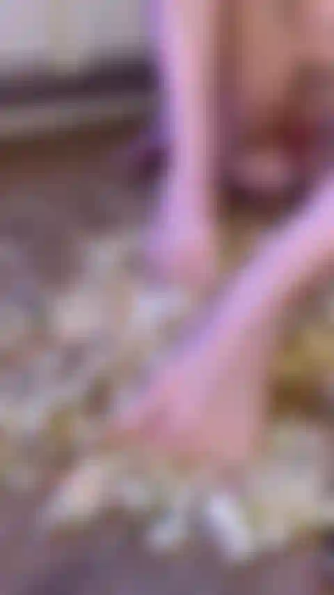 Bolo brinca com fetiche por pés.