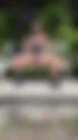 Cumming in a PUBLIC Garden