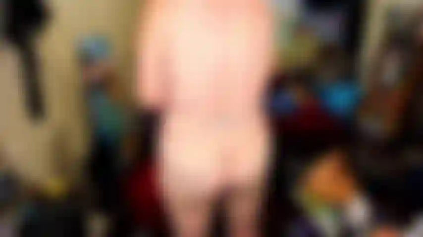 ANAL! Naked bent over fucking fat hairy milf ass and laid back in chair legs spread gaping winking moaning feet