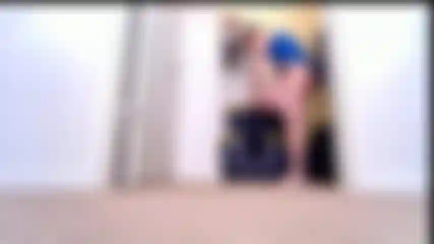 Giantess_catches_tiny_intruder_while_muting.