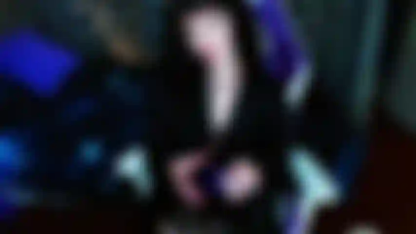 Goth Goddess puts on silky purple nylons and teases you with feet and more!