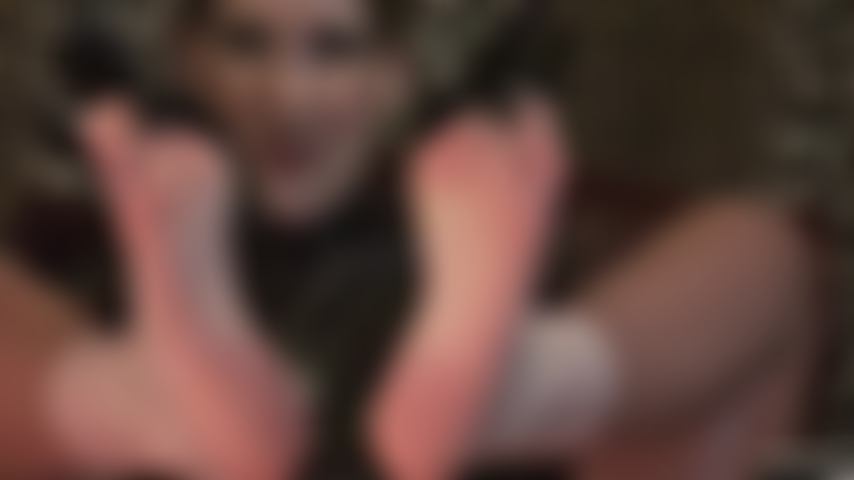 Bare Foot Fetish and Latex - Mistress teases the foot lover with her soft bare feet and black shiny latex gloves.
