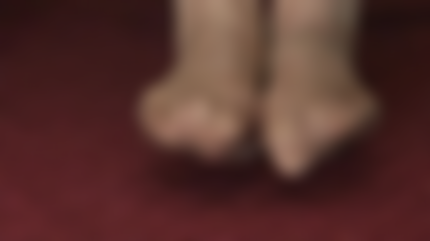 Tan pantyhose feet are covered in spit - Tasty spit is dripping onto your Goddess' feet getting these nylon toes so wet.