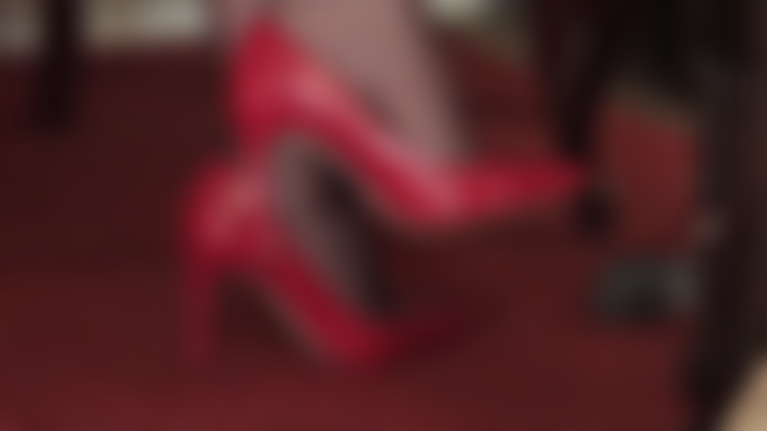 Your desire for nylon feet in red leather pumps - The desire to worship Mistress Vivian's beautiful feet clad in pantyhose and red stilettos grows stronger every day.
