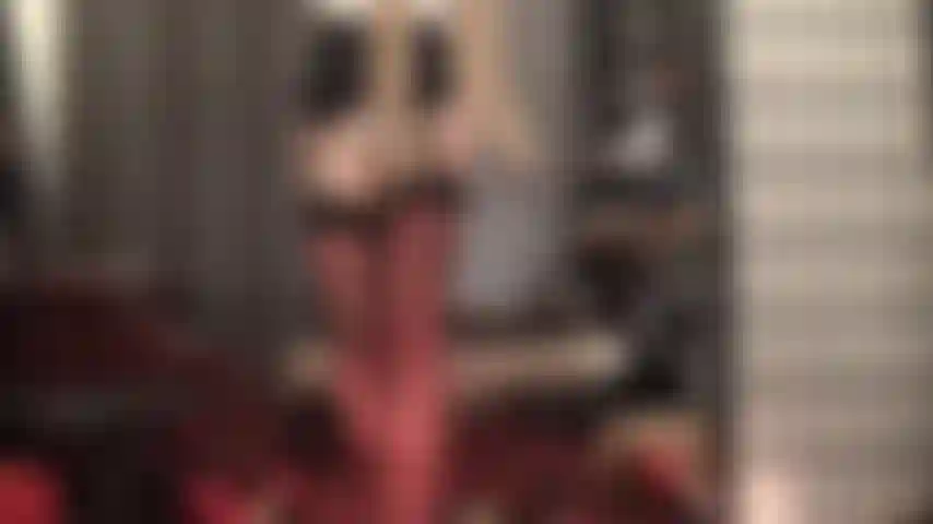 Uma camada de meia-calça brilhante sobre meias e cinta-liga para a provocação máxima de náilon.