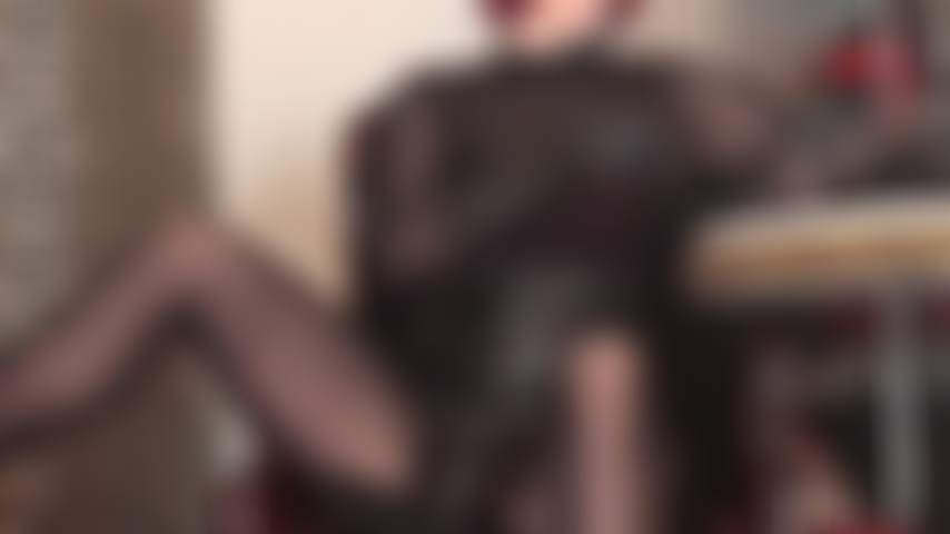 BBC Strapon Domination - Trapped and helpless between her thighs - Mistress has you trapped and helpless between her shiny black pantyhose-clad legs, as the biggest cock awaits to be pleased by your slut mouth.