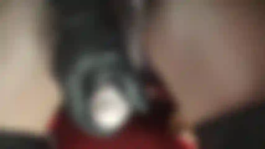 Leather glove wank in glossy pantyhose and long leather boots