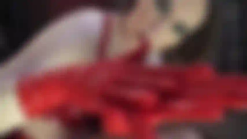 Red latex gloves milk your cock in nylon stocking - Oh,