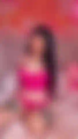 BTS of me taking photos for you x  pink lingerie set  smouldering blue eyes  perfect pouting lips  sweet smile  luscious long hair  sexy, cute, and teasing