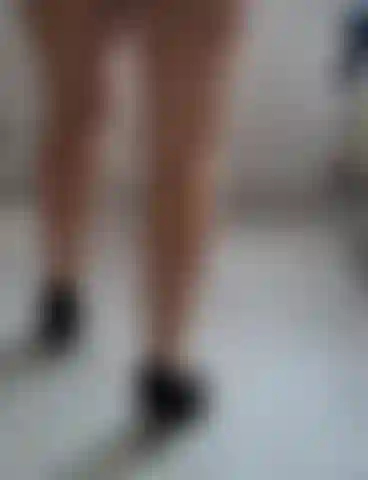 Squats in heels and thong