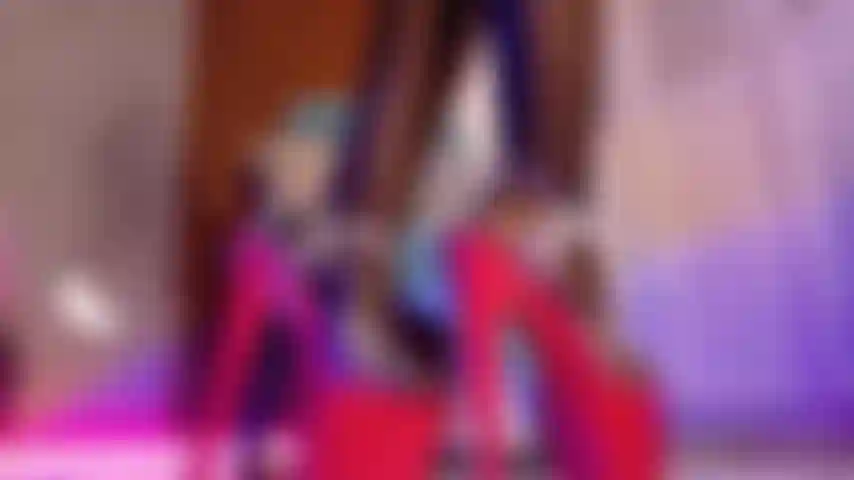 very horny while i show my huge red heels