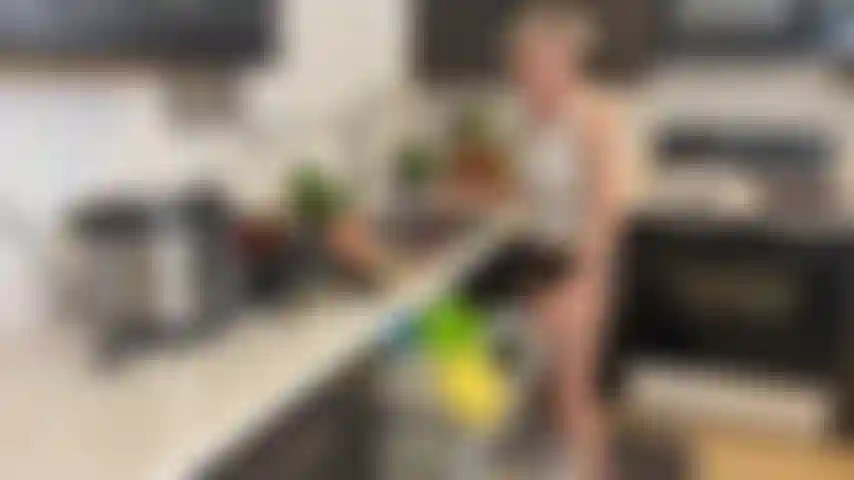 Kyla was in the kitchen cleaning up while Shaundam was busy at the table relaxing. She was minding her own business when his BBC appeared in her mouth. She was back to cleaning again when his hard cock started fucking her again and again. Shaundam was free to use Kyla, and he did just that. The only mess that was left was a creampie.