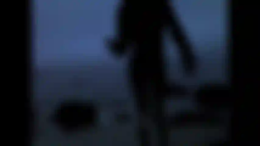 Noite de inverno, meia arrastão preta e jaqueta de pele.