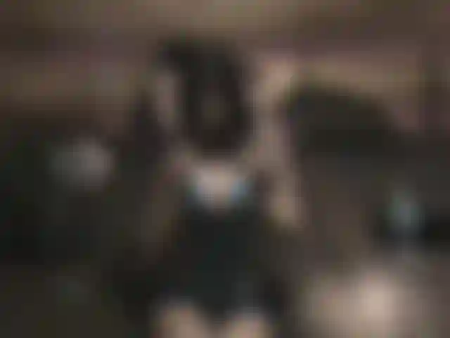 Vestido de folha azul provocante, porra de brinquedo.